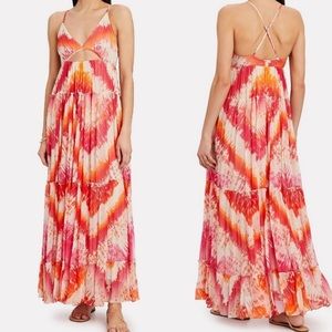 Rococo Sand Orange and pink maxi dress